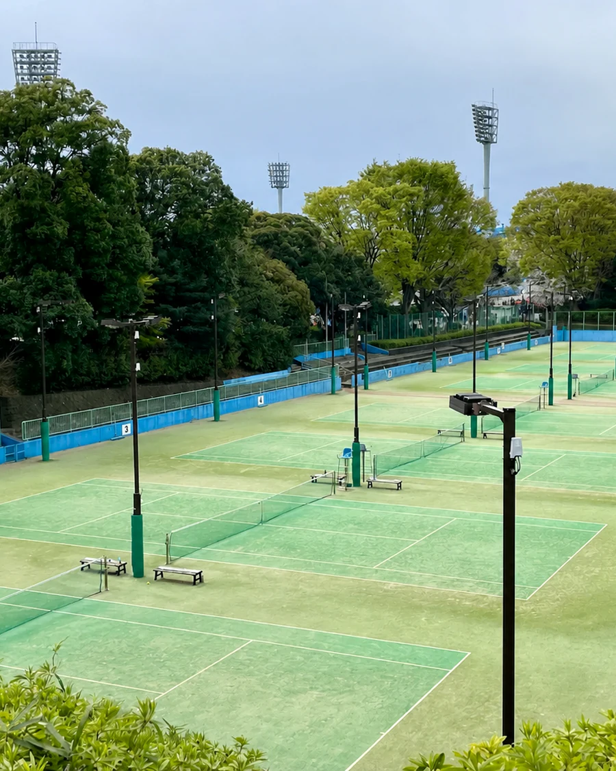 三ツ沢公園テニスコートの実写ベース画像